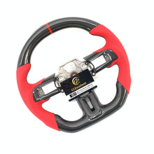 Load image into Gallery viewer, CCexcellent for Ford Mustang 2015 2016 2017 carbon fiber steering wheel with red perforated leather