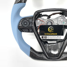 Load image into Gallery viewer, CCExcellent For Toyota 8th gen Camry SE/XSE/LE/XLE/TRD /Avalon 2018-2022 Carbon Fiber Steering Wheel With blue perforated leather
