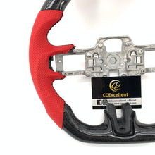 Load image into Gallery viewer, CCExcellent For Ford Mustang/SHELBY/GT350R/GENUINE 2018-2022 Carbon Fiber Steering Wheel with red perforated leather