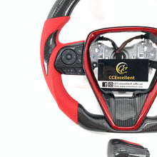 Load image into Gallery viewer, CCExcellent For Toyota 8th gen Camry SE/XSE/LE/XLE/TRD /Avalon 2018-2022 Carbon Fiber Steering Wheel With red stripe line