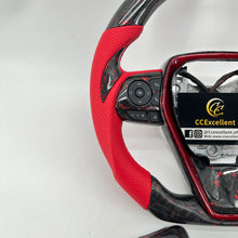 Load image into Gallery viewer, CCExcellent For Toyota 8th gen Camry SE/XSE/LE/XLE/TRD /Avalon 2018-2022 Carbon Fiber Steering Wheel With forged carbon fiber with red flakes and red perforated leather