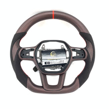 Load image into Gallery viewer, CCexcellent For 11th Gen/2022-2023 Honda Civic carbon fiber steering wheel with red wire carbon fiber top&bottom&trims