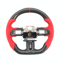 Load image into Gallery viewer, CCexcellent for Ford SHELBY GT350 2015 2016 2017 carbon fiber steering wheel with red perforated leather