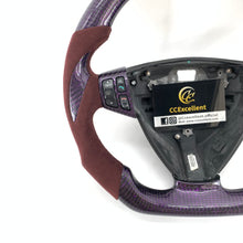 Load image into Gallery viewer, CCExcellent For 2005-2011 Saab 9-3 Custom Purple Wire Carbon Fiber Alcantara Steering Wheel