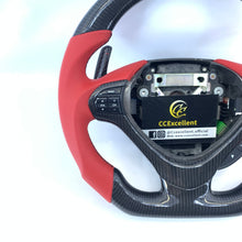 Load image into Gallery viewer, CCExcellent For Acura TSX 2009-2014 gloss red carbon fiber steering wheel with trim and LED and paddle shifters