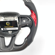 Load image into Gallery viewer, CCexcellent For 2015-2021 Dodge Challenger/hellcat/charger/durango carbon fiber steering wheel with red stitching