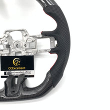 Load image into Gallery viewer, CCExcellent For Ford Mustang/SHELBY/GT350R/GENUINE 2018-2022 Carbon Fiber Steering Wheel with red stripe line and stitching