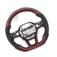 Load image into Gallery viewer, CCexcellent For 11th Gen/2022-2023 Honda Civic carbon fiber steering wheel with gloss red carbon fiber top&bottom&trims