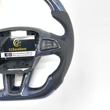Load image into Gallery viewer, CCExcellent For Ford Focus MK3 RS/ST /EcoSport/Escape/Kuga/C-MAX 2015-2020 Carbon Fiber Steering Wheel With gloss blue wire carbon fiber