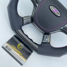 Load image into Gallery viewer, CCExcellent For Ford Focus2013 ST Carbon Fiber Steering Wheel With Purple stripes purple stitching and Airbag cover