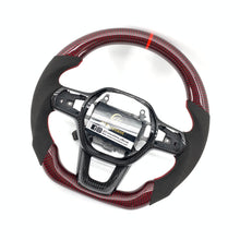 Load image into Gallery viewer, CCexcellent For 11th Gen/2022-2023 Honda Civic carbon fiber steering wheel with gloss red carbon fiber top&bottom&trims