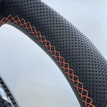 Load image into Gallery viewer, CCExcellent For BMW E39 M5 E46 M3 1998-2005 Custom Real Carbon Fiber Steering Wheel With Orange Stripe Orange Stitching