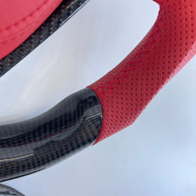 Load image into Gallery viewer, CCExcellent For Honda 10th gen Accord Carbon Fiber Steering Wheel With LED on the top/Red perforated leather/thumb grips/airbag cover