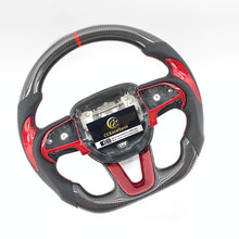 Load image into Gallery viewer, CCexcellent For 2015-2021 Dodge Challenger/hellcat/charger/durango carbon fiber steering wheel with black perforated leather