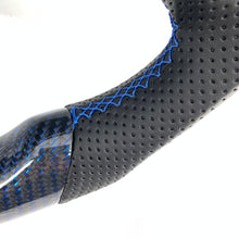 Load image into Gallery viewer, CCExcellent For Ford Focus MK3 RS/ST /EcoSport/Escape/Kuga/C-MAX 2015-2020 Carbon Fiber Steering Wheel With gloss blue wire carbon fiber