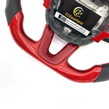 Load image into Gallery viewer, CCexcellent For 2015-2021 Dodge Challenger/hellcat/charger/durango carbon fiber steering wheel with red stitching and black stripe line