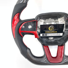 Load image into Gallery viewer, CCexcellent For 2015-2021 Dodge Challenger/hellcat/charger/durango carbon fiber steering wheel with black perforated leather
