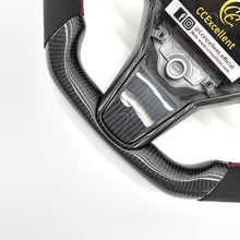 Load image into Gallery viewer, CCexcellent For 2017-2021 Tesla Model 3/Model Y Carbon Fiber Steering Wheel with black alcantara and black gloss carbon fiber