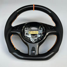 Load image into Gallery viewer, CCExcellent For BMW E39 Custom Real Carbon Fiber Steering Wheel With Orange Stripe Orange Stitching