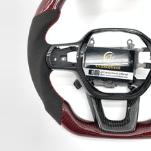 Load image into Gallery viewer, CCexcellent For 11th Gen/2022-2023 Honda Civic carbon fiber steering wheel with gloss red carbon fiber top&bottom&trims
