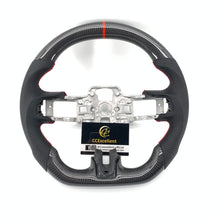 Load image into Gallery viewer, CCExcellent For Ford Mustang/SHELBY/GT350R/GENUINE 2018-2022 Carbon Fiber Steering Wheel with red stripe line and stitching