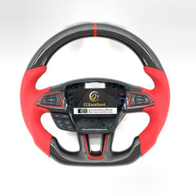 Load image into Gallery viewer, CCExcellent For Ford Focus MK3 RS/ST /EcoSport/Escape/Kuga/C-MAX 2015-2020 Carbon Fiber Steering Wheel With red perforated leather