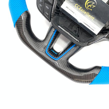 Load image into Gallery viewer, CCExcellent For Ford Focus MK3 RS/ST /EcoSport/Escape/Kuga/C-MAX 2015-2020 Carbon Fiber Steering Wheel With blue perforated leather