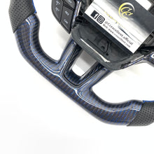 Load image into Gallery viewer, CCExcellent For Ford Focus MK3 RS/ST /EcoSport/Escape/Kuga/C-MAX 2015-2020 Carbon Fiber Steering Wheel With gloss blue wire carbon fiber