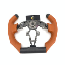 Load image into Gallery viewer, CCexcellent For Nissan Note (UK) Carbon Fiber Steering Wheel With cut top and flat bottom and brown perforated leather