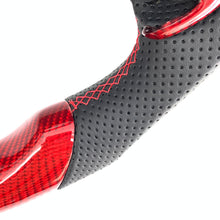 Load image into Gallery viewer, CCexcellent For 2015-2021 Dodge Challenger/hellcat/charger/durango carbon fiber steering wheel with red stitching and black stripe line