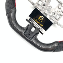 Load image into Gallery viewer, CCExcellent For Ford Mustang/SHELBY/GT350R/GENUINE 2018-2022 Carbon Fiber Steering Wheel with red stripe line and stitching