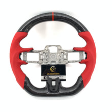 Load image into Gallery viewer, CCExcellent For Ford Mustang/SHELBY/GT350R/GENUINE 2018-2022 Carbon Fiber Steering Wheel with red perforated leather