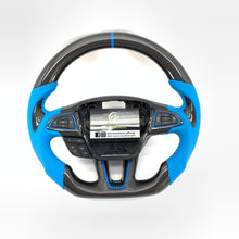 Load image into Gallery viewer, CCExcellent For Ford Focus MK3 RS/ST /EcoSport/Escape/Kuga/C-MAX 2015-2020 Carbon Fiber Steering Wheel With blue perforated leather