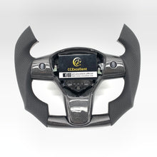 Load image into Gallery viewer, CCexcellent For 2017-2021 Tesla Model 3/Model Y Carbon Fiber Steering Wheel with white stitching