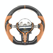 Load image into Gallery viewer, CCExcellent For BMW M2/M3/M4/F150/F30/F87M2/F30 335i/F32 428i 435i/F80 F83/F87 M2/F80 M3/F82 M4 Carbon Fiber Steering Wheel with brown perforated leather