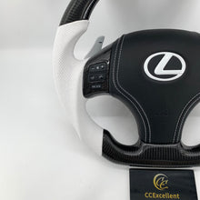 Load image into Gallery viewer, CCExcellent for Lexus IS250 /300 /350 2006-2013 carbon fiber steering wheel with white perforated leather