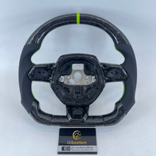 Load image into Gallery viewer, CCexcellent For 2015-2024 Lamborghini Huracan Custom Forged Carbon Fiber Steering Wheel With Green Stripe and Stitching