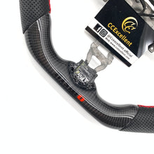 Load image into Gallery viewer, CCExcellent for Nissan note carbon fiber steering wheel with black perforated leather