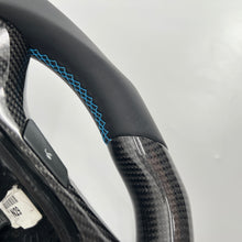 Load image into Gallery viewer, For 2010-2016 Hyundai Genesis Coupe Custom Carbon Fiber Steering Wheel With Blue Stripe and Stitching