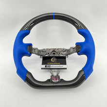 Load image into Gallery viewer, CCExcellent for Infiniti QX70 2014 2015 2016 2017 2018 carbon fiber steering wheel with blue perforated leather
