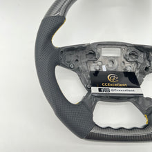 Load image into Gallery viewer, CCExcellent For Ford Focus2013 ST Carbon Fiber Steering Wheel With Purple stripes purple stitching Alcantara Airbag cover