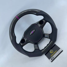 Load image into Gallery viewer, CCExcellent For Ford Focus2013 ST Carbon Fiber Steering Wheel With Purple stripes purple stitching and Airbag cover