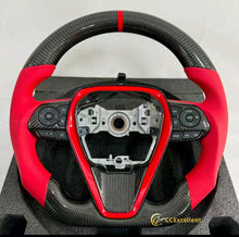 Load image into Gallery viewer, CCexcellent For 2021 Toyota Camry xse carbon fiber steering wheel with red airbag cover