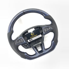 Load image into Gallery viewer, CCExcellent For Ford Focus MK3 RS/ST /EcoSport/Escape/Kuga/C-MAX 2015-2020 Carbon Fiber Steering Wheel With gloss blue wire carbon fiber