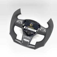 Load image into Gallery viewer, CCexcellent For 2017-2021 Tesla Model 3/Model Y Carbon Fiber Steering Wheel with cut top and flat bottom shape