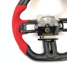 Load image into Gallery viewer, CCexcellent for Ford Mustang 2015 2016 2017 carbon fiber steering wheel with red perforated leather