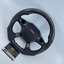 Load image into Gallery viewer, CCExcellent For Ford Focus2013 ST Carbon Fiber Steering Wheel With Purple stripes purple stitching and Airbag cover