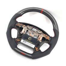 Load image into Gallery viewer, CCexcellent For Toyota 2007-2019 Land Cruiser/200Series/70Series/Tundra/Sequoia/HiAce Carbon Fiber Steering Wheel with red "TRD" printing logo and stripe line