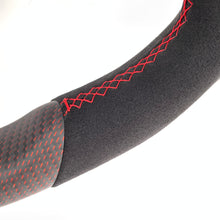 Load image into Gallery viewer, CCexcellent For 11th Gen/2022-2023 Honda Civic carbon fiber steering wheel with matte red wire carbon fiber thumbgrips