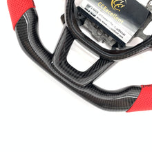 Load image into Gallery viewer, CCexcellent For 11th Gen/2022-2023 Honda Civic carbon fiber steering wheel with gloss red carbon fiber top&bottom&trims